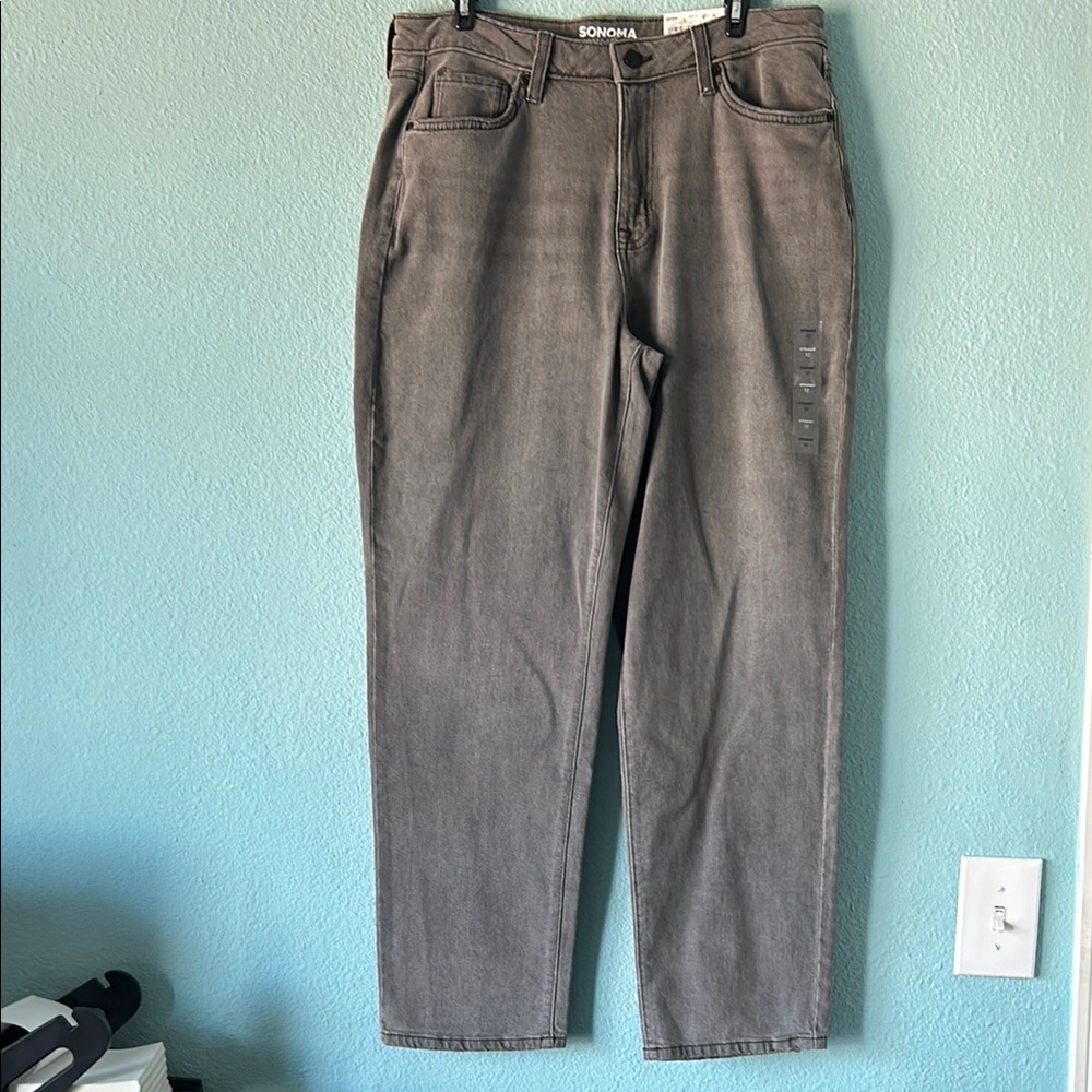 NWT Sonoma Gray Straight Leg Classic Fit Size 12